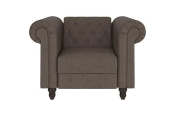 Lenestol Felix Mørk brun, Mikrofiber/Tre/Metall - Mørk brun, Mikrofiber/Tre/Metall - Møbler - Stoler - Lenestoler