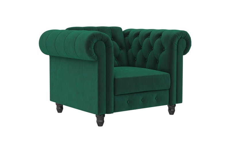 Lenestol Felix Mørk grønn, Fløyel/Tre/Metall, Mørk grønn, Fløyel/Tre/Metall