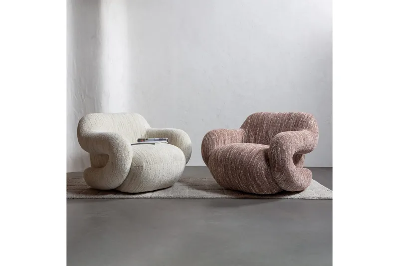 Lenestol Folke - Gammelrosa melange - Møbler - Stoler - Lenestoler