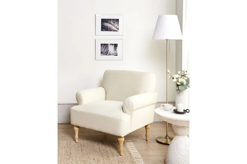 Lenestol Fredros - Beige, lyst tre - Møbler - Stoler - Lenestoler