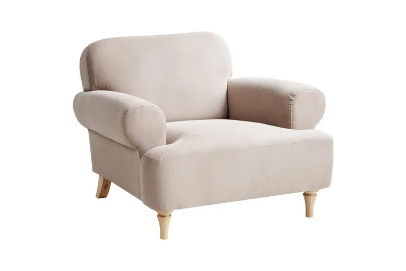 Lenestol Kiberg, Taupe, lyst tre