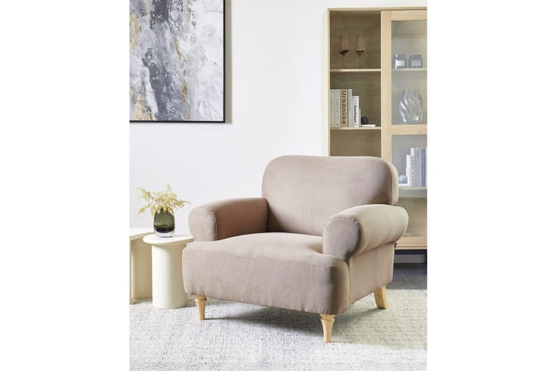 Lenestol Kiberg - Taupe, lyst tre - Møbler - Stoler - Lenestoler