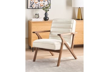 Lenestol Kisa - Hvit, mørkt tre - Møbler - Stoler - Lenestoler