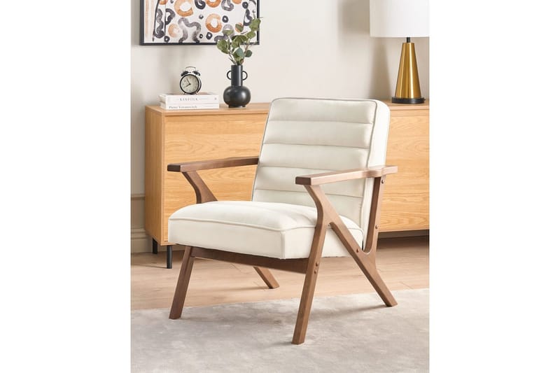 Lenestol Kisa - Hvit, mørkt tre - Møbler - Stoler - Lenestoler