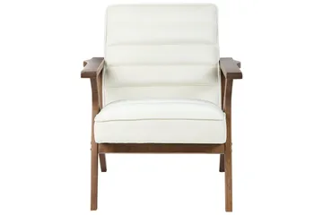 Lenestol Kisa - Hvit, mørkt tre - Møbler - Stoler - Lenestoler