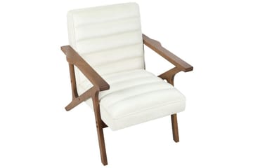 Lenestol Kisa - Hvit, mørkt tre - Møbler - Stoler - Lenestoler