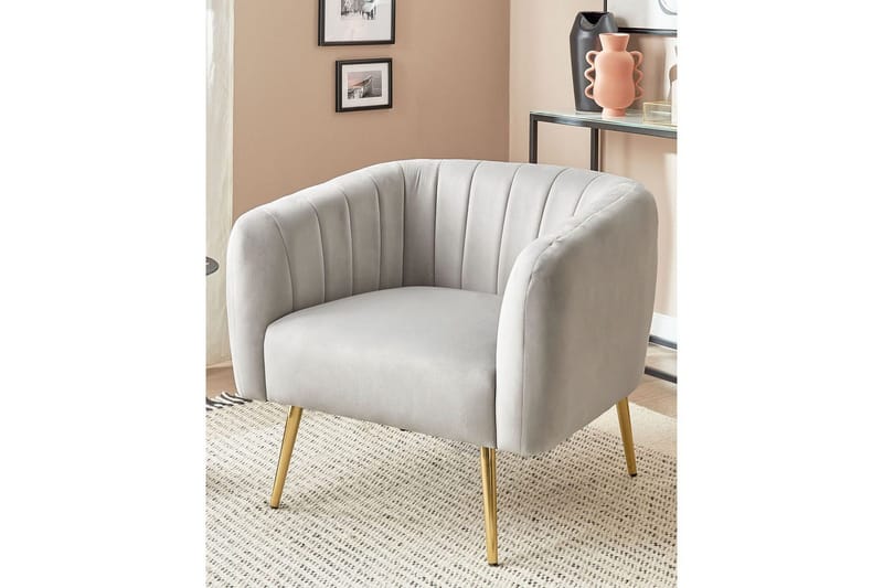 Lenestol Laconia - Grå, gull - Møbler - Stoler - Lenestoler