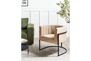 Lenestol Larvik II Beige/svart - Beige/svart - Møbler - Stoler - Lenestoler