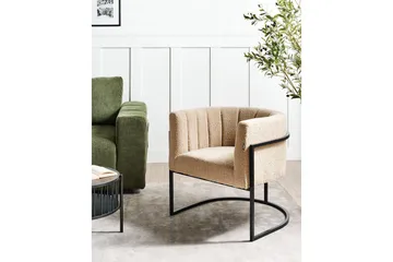 Lenestol Larvik II Beige/svart - Beige/svart - Møbler - Stoler - Lenestoler