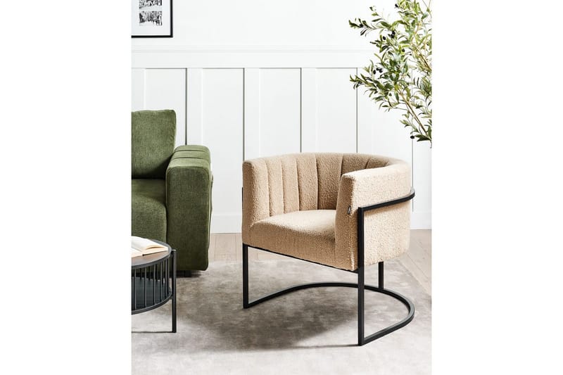 Lenestol Larvik II Beige/svart - Beige/svart - Møbler - Stoler - Lenestoler