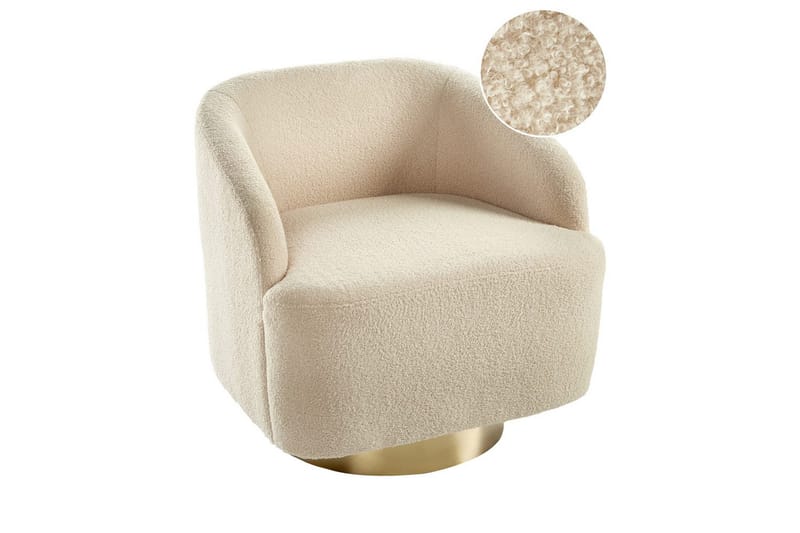 Lenestol Lavik Beige/Gull - Beige/Gull - Møbler - Stoler - Lenestoler