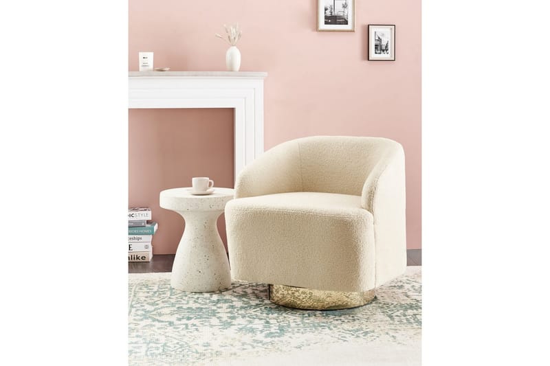 Lenestol Lavik Beige/Gull - Beige/Gull - Møbler - Stoler - Lenestoler