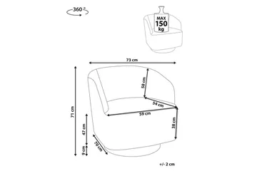 Lenestol Lavik Brun/Gull - Brun/Gull - Møbler - Stoler - Lenestoler