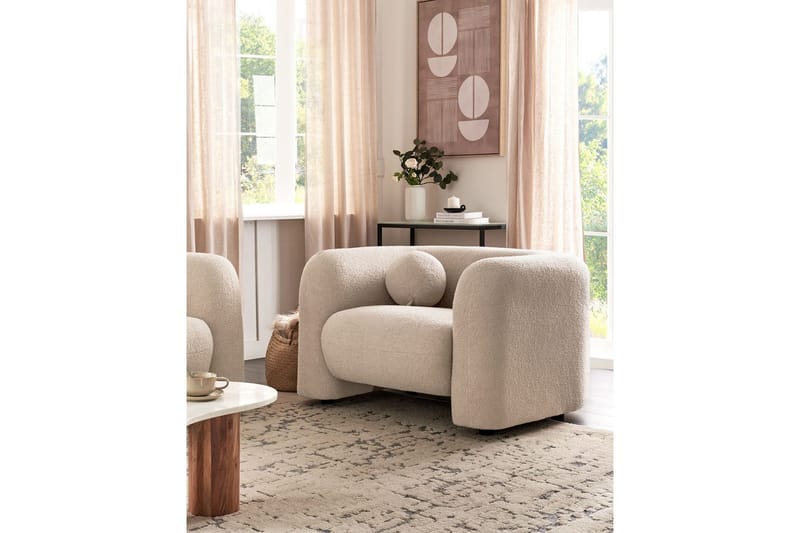 Lenestol Leiren - Beige/Bouclé - Møbler - Stoler - Lenestoler
