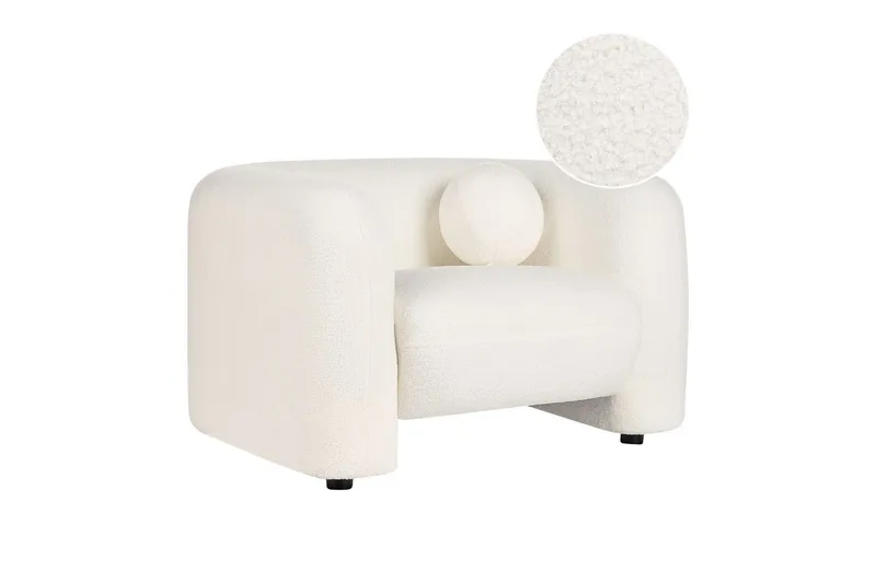 Lenestol Leiren, Hvit/Bouclé