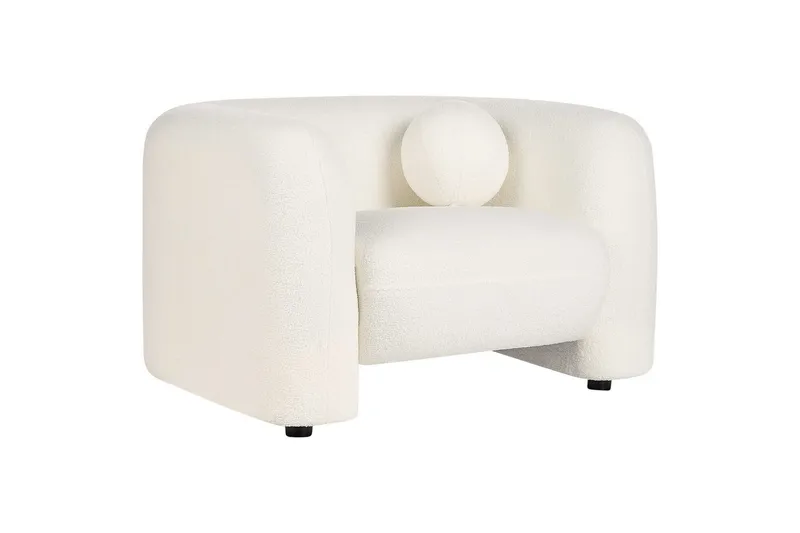 Lenestol Leiren - Hvit/Bouclé - Møbler - Stoler - Lenestoler