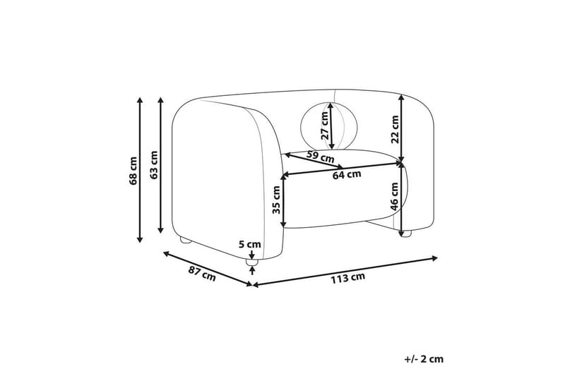Lenestol Leiren - Taupe/Fløyel - Møbler - Stoler - Lenestoler