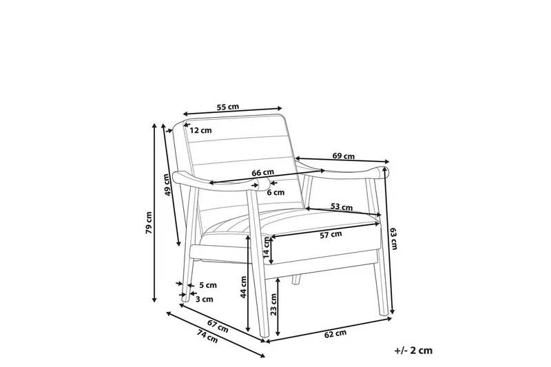Lenestol Leknes - Brun, lyst tre - Møbler - Stoler - Lenestoler