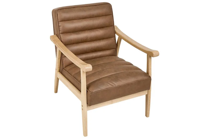 Lenestol Leknes - Brun, lyst tre - Møbler - Stoler - Lenestoler
