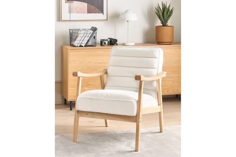 Lenestol Leknes - Hvit, lyst tre - Møbler - Stoler - Lenestoler