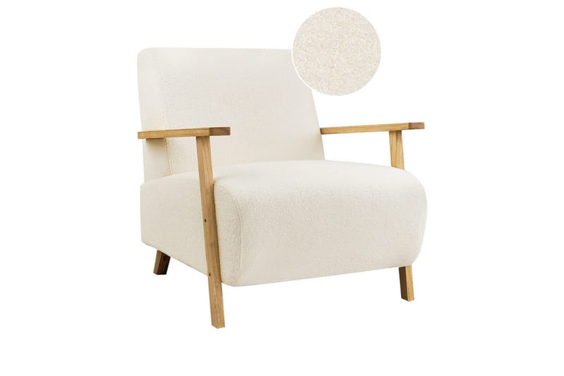 Lenestol Lesja - Beige, lyst tre/Bouclé - Møbler - Stoler - Lenestoler
