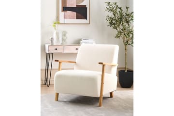 Lenestol Lesja - Beige, lyst tre/Bouclé - Møbler - Stoler - Lenestoler