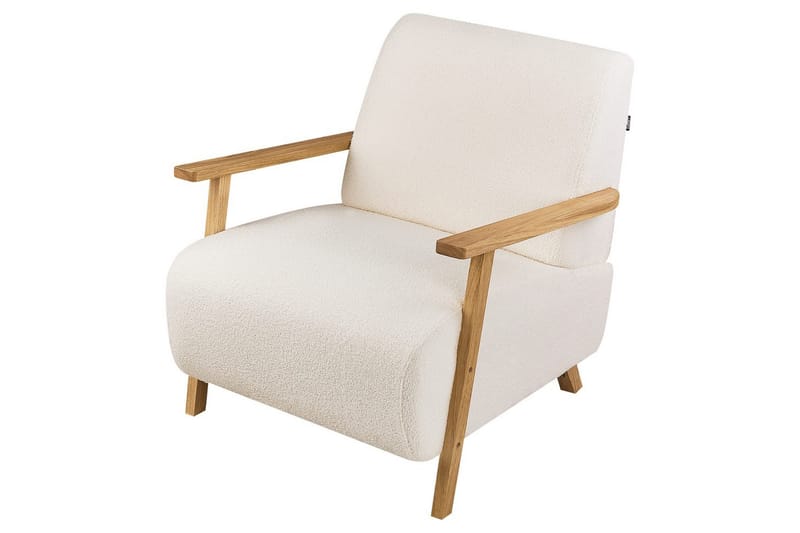 Lenestol Lesja - Beige, lyst tre/Bouclé - Møbler - Stoler - Lenestoler
