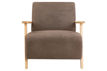 Lenestol Lesja - Brunt, lyst tre/Bouclé - Møbler - Stoler - Lenestoler