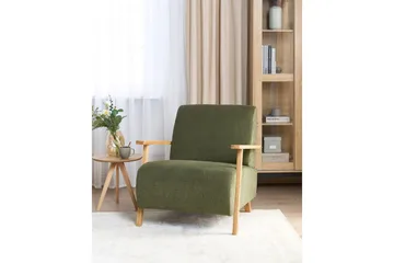 Lenestol Lesja - Grønn, lyst tre/Polyester - Møbler - Stoler - Lenestoler