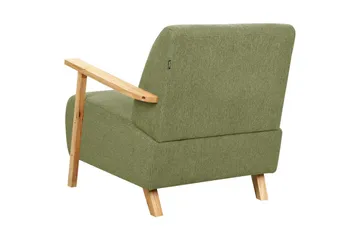 Lenestol Lesja - Grønn, lyst tre/Polyester - Møbler - Stoler - Lenestoler