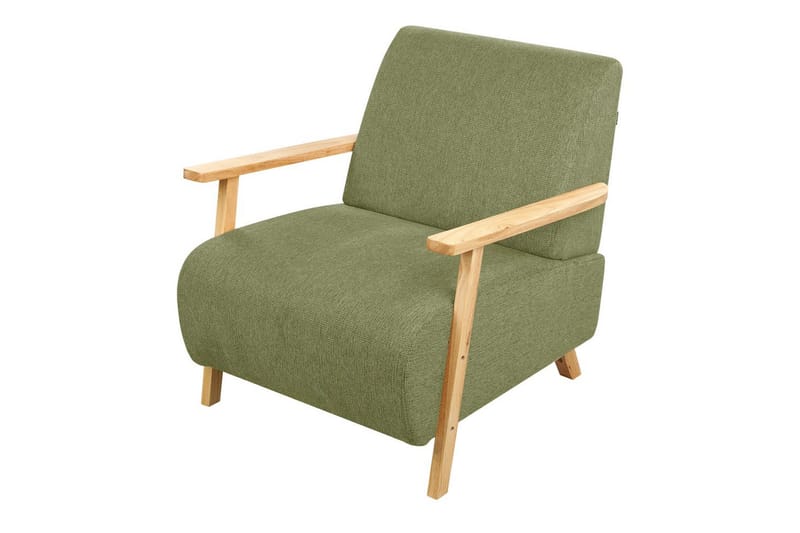 Lenestol Lesja - Grønn, lyst tre/Polyester - Møbler - Stoler - Lenestoler