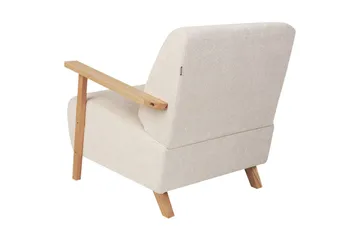 Lenestol Lesja - Lysebeige, lyst tre/Polyester - Møbler - Stoler - Lenestoler