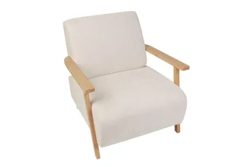 Lenestol Lesja - Lysebeige, lyst tre/Polyester - Møbler - Stoler - Lenestoler