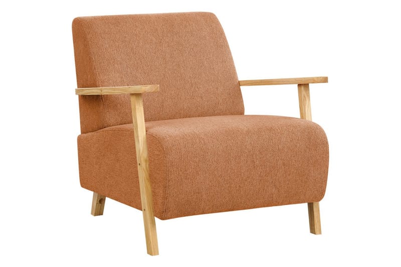 Lenestol Lesja - Oransje, lyst tre/Polyester - Møbler - Stoler - Lenestoler