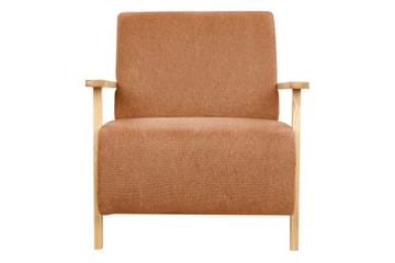 Lenestol Lesja - Oransje, lyst tre/Polyester - Møbler - Stoler - Lenestoler