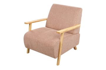 Lenestol Lesja - Rosa, lyst tre/Polyester - Møbler - Stoler - Lenestoler