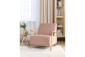 Lenestol Lesja - Rosa, lyst tre/Polyester - Møbler - Stoler - Lenestoler