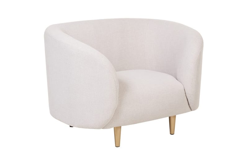 Lenestol Loen - Beige, gull/polyester, Beige, gull/Polyester - Møbler - Stoler - Lenestoler