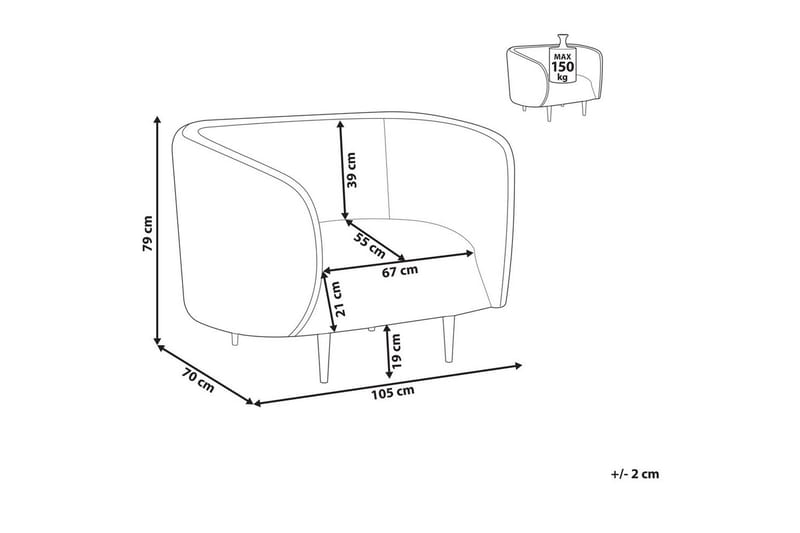 Lenestol Loen - Beige, gull/polyester, Beige, gull/Polyester - Møbler - Stoler - Lenestoler