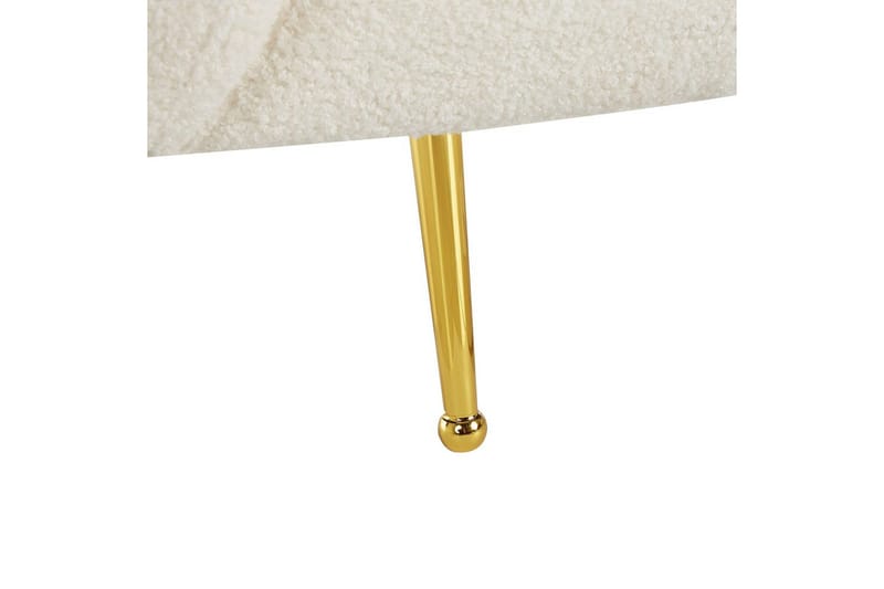 Lenestol Loen - Hvit, gull/Bouclé, Hvitt, gull/Bouclé, Hvit, gull/bouclé - Møbler - Stoler - Lenestoler