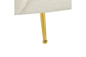 Lenestol Loen - Hvit, gull/Bouclé, Hvitt, gull/Bouclé, Hvit, gull/bouclé - Møbler - Stoler - Lenestoler