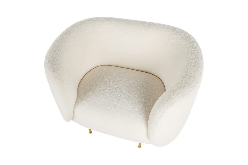 Lenestol Loen - Hvit, gull/Bouclé, Hvitt, gull/Bouclé, Hvit, gull/bouclé - Møbler - Stoler - Lenestoler