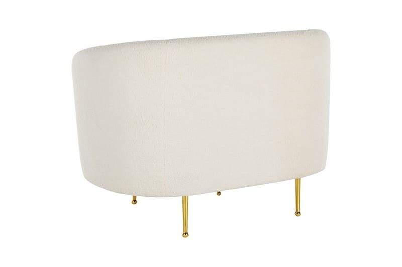 Lenestol Loen - Hvit, gull/Bouclé, Hvitt, gull/Bouclé, Hvit, gull/bouclé - Møbler - Stoler - Lenestoler