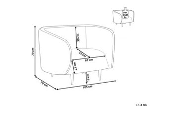 Lenestol Loen - Hvit, gull/Bouclé, Hvitt, gull/Bouclé, Hvit, gull/bouclé - Møbler - Stoler - Lenestoler