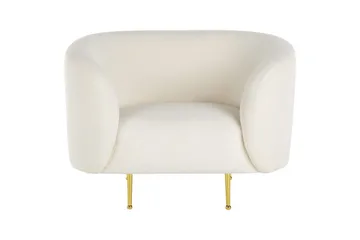 Lenestol Loen - Hvit, gull/Bouclé, Hvitt, gull/Bouclé, Hvit, gull/bouclé - Møbler - Stoler - Lenestoler