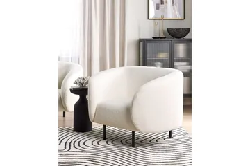 Lenestol Loen - Hvit, Svart/Bouclé - Møbler - Stoler - Lenestoler