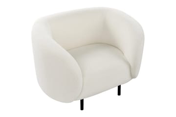 Lenestol Loen - Hvit, Svart/Bouclé - Møbler - Stoler - Lenestoler