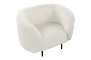 Lenestol Loen - Hvit, Svart/Bouclé - Møbler - Stoler - Lenestoler