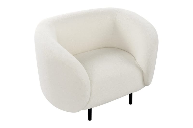 Lenestol Loen - Hvit, Svart/Bouclé - Møbler - Stoler - Lenestoler