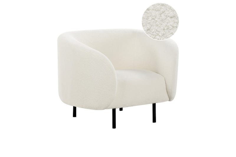 Lenestol Loen, Hvit, Svart/Bouclé